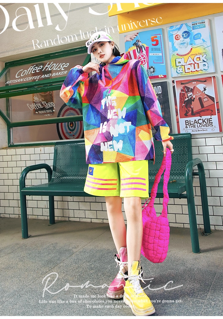 Color Letter Graffiti Hoodie　X3409