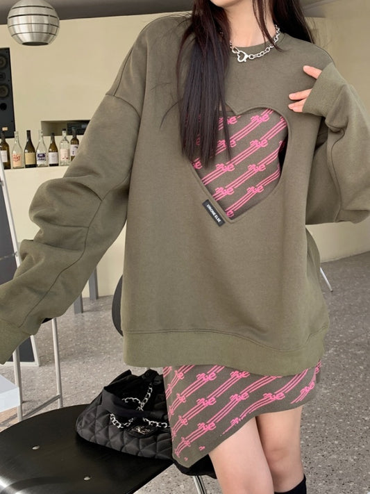 Heart cut sweatshirt / Inner Sling X2582