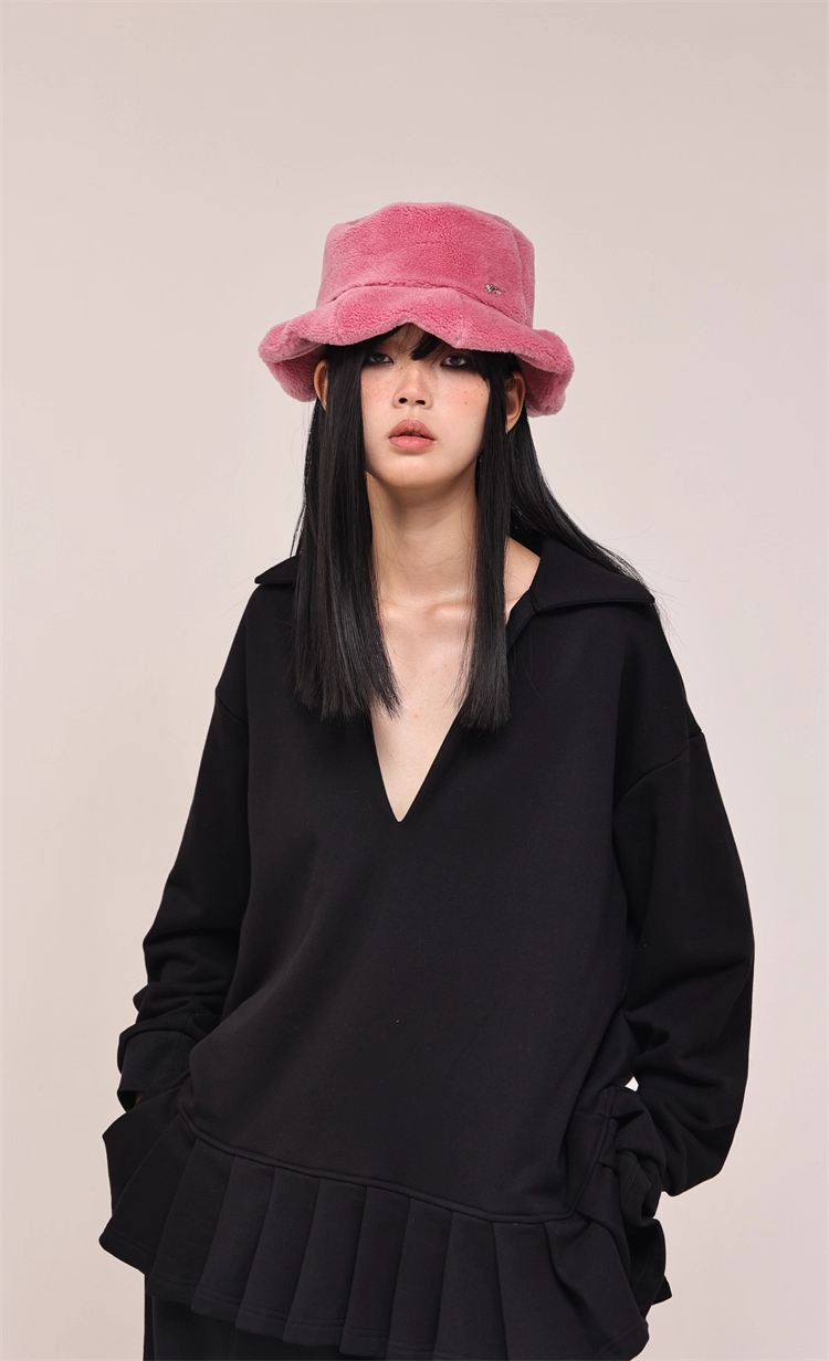 Fuzzy Warm Bucket Hat　X3434