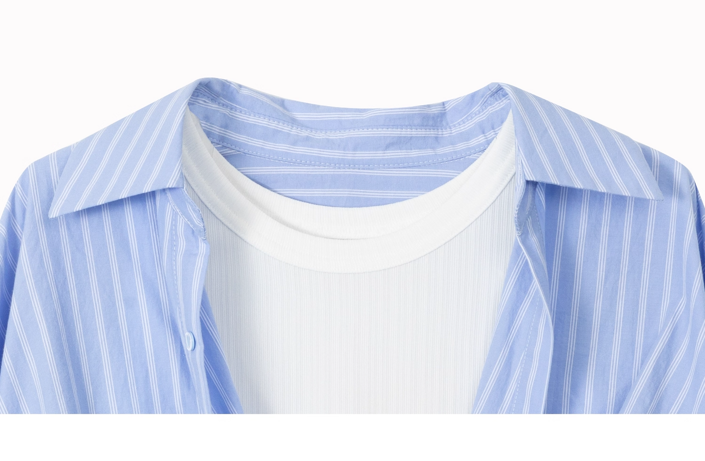 Korean Style Layered Stripe Long Sleeve Shirt　X3369
