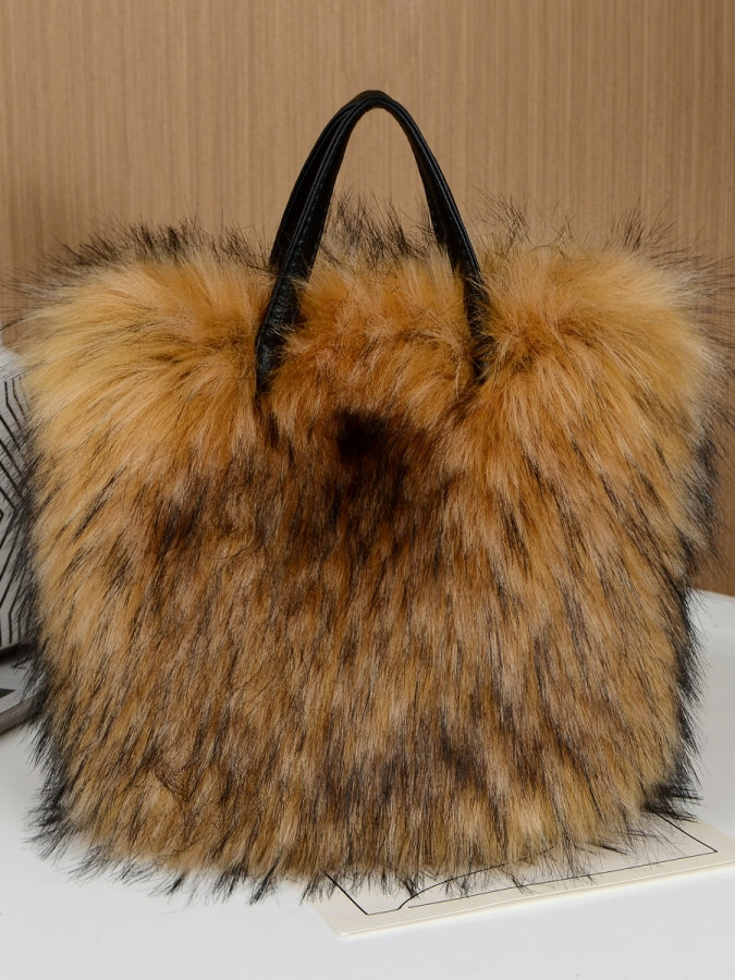 Fur touch cute handbag X2497