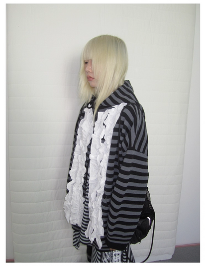 Striped Colorblock Sweat Jacket　X3421