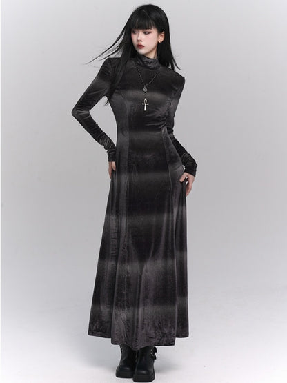 Velvet Slim Long Dress X2982