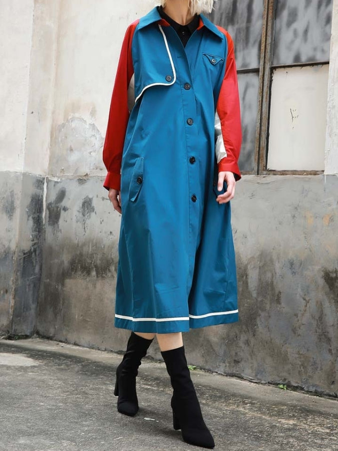 Color block casual coat X2505