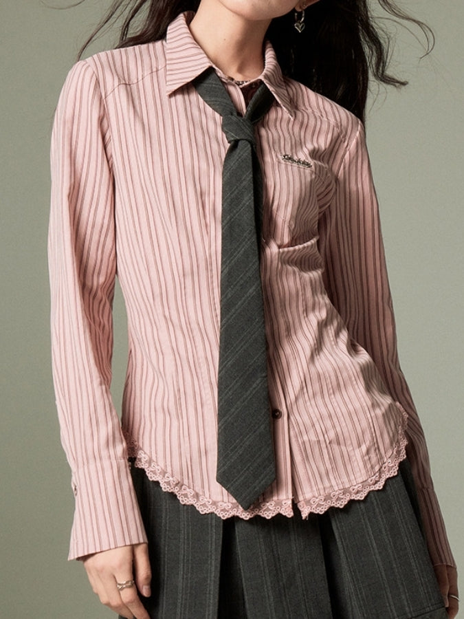 College style striped shirt X2490