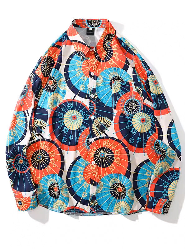 Japanese umbrella print shirt X2811