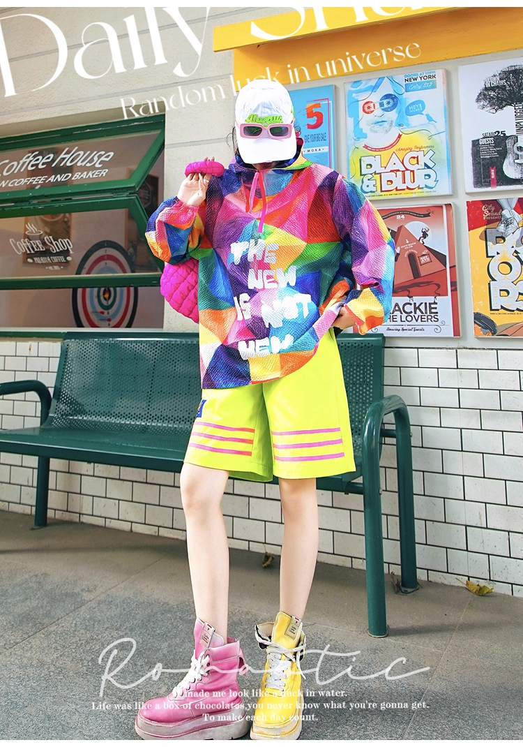 Color Letter Graffiti Hoodie　X3409