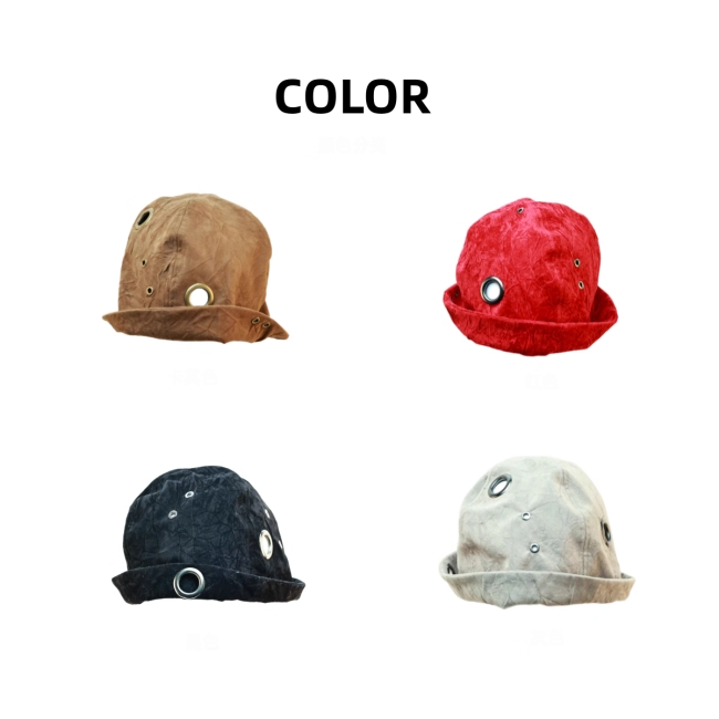Sculpted Metal-Ring Bucket Hat　X3437