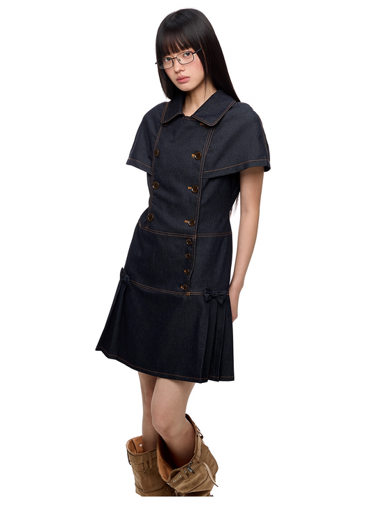 Vintage Denim Shirt Dress　X3332
