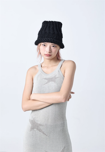 Icelandic Hand-Knitted Wool Beanie Neck Warmer　X3442