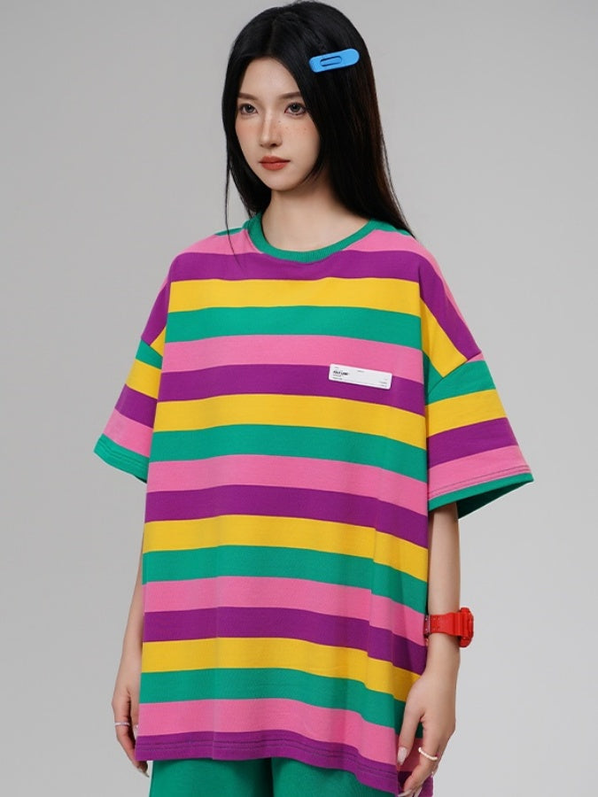 Colorful striped T-shirt X2730