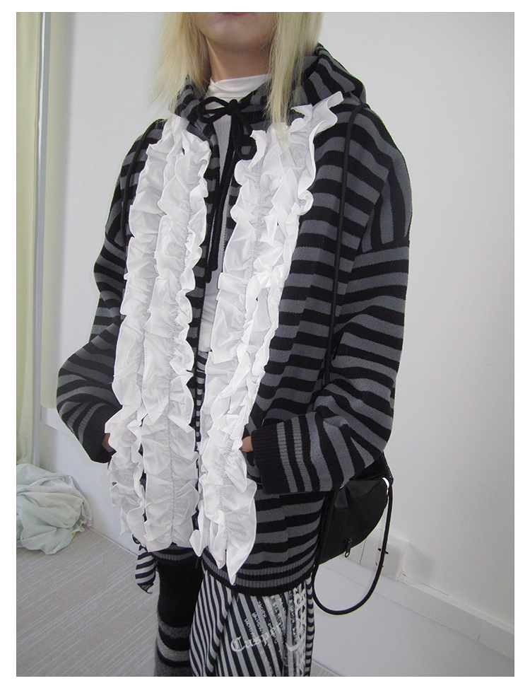 Striped Colorblock Sweat Jacket　X3421