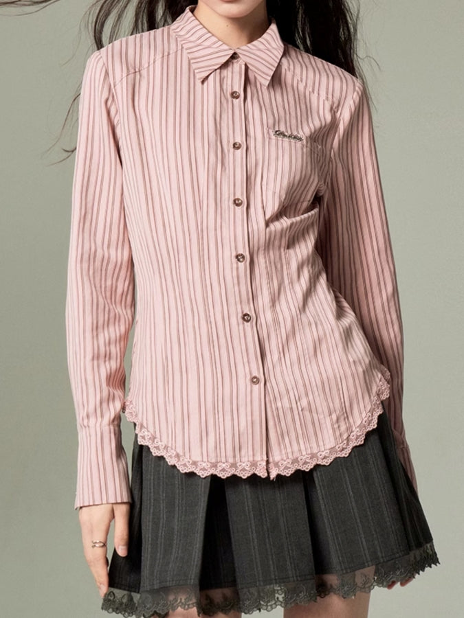 College style striped shirt X2490