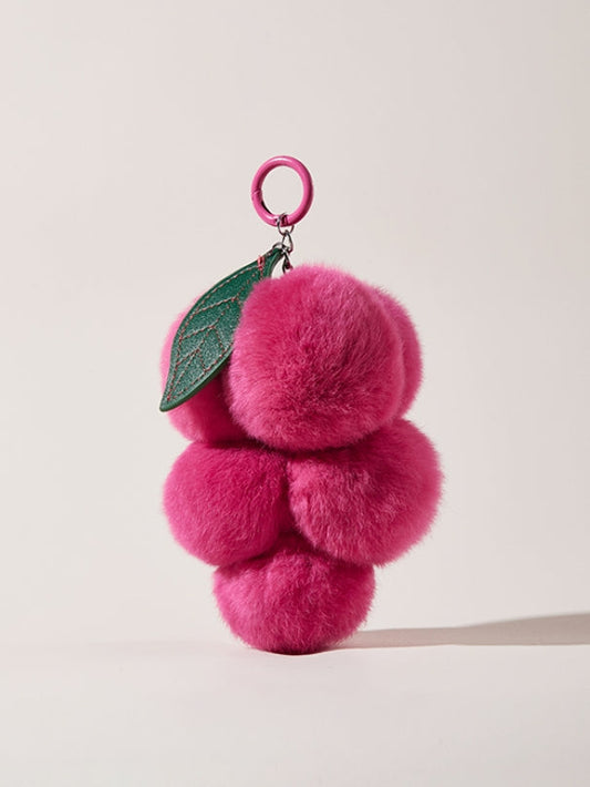 Fluffy grape key charm pendant X3100