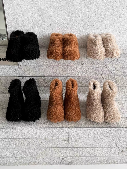 Suede Fleece Short Snow Boots　X3424