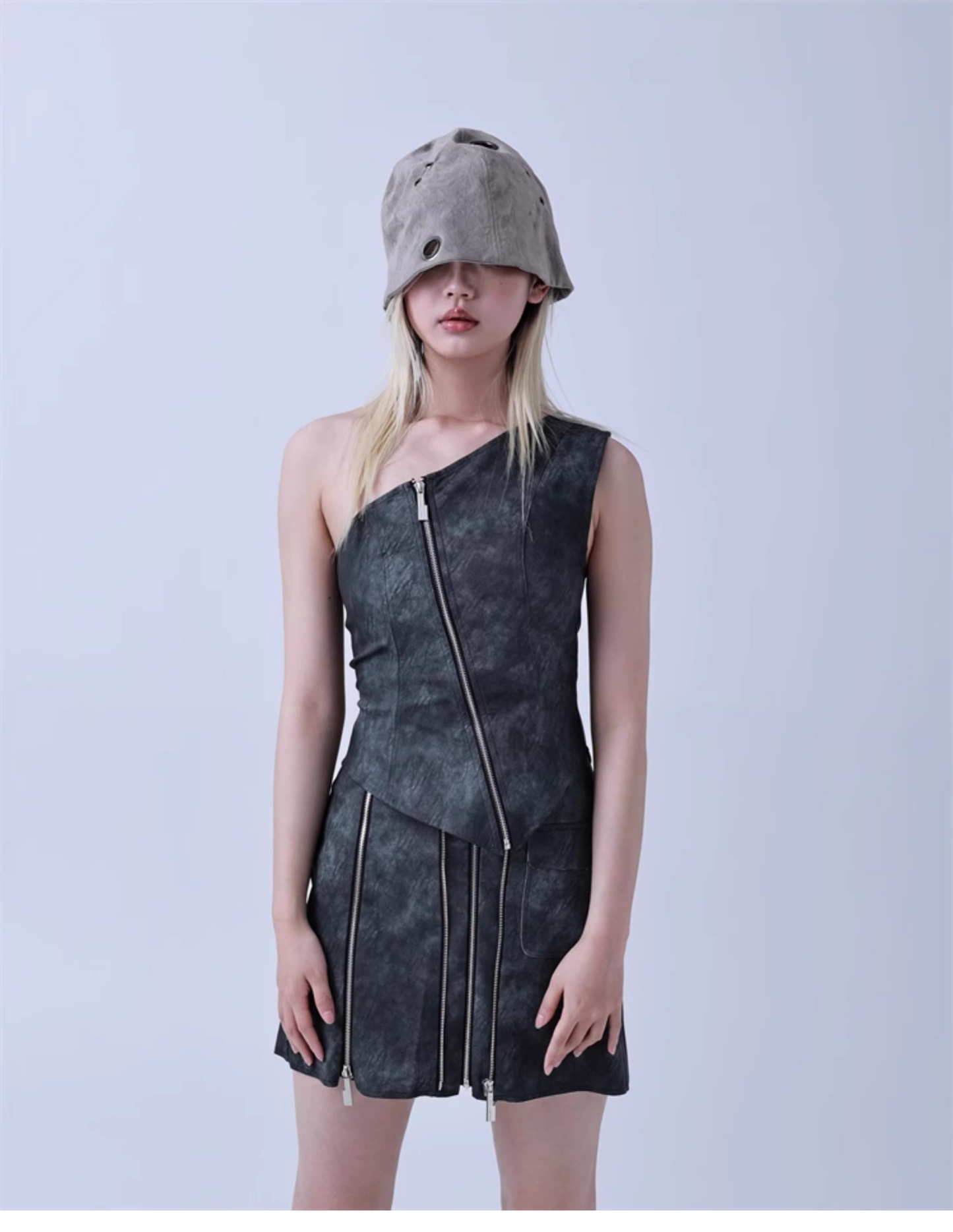 Sculpted Metal-Ring Bucket Hat　X3437