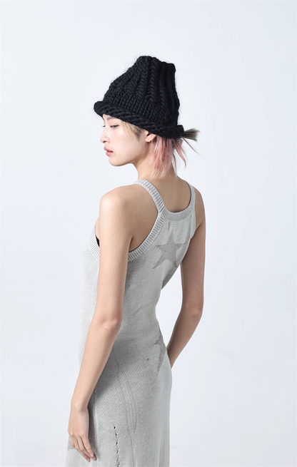 Icelandic Hand-Knitted Wool Beanie Neck Warmer　X3442