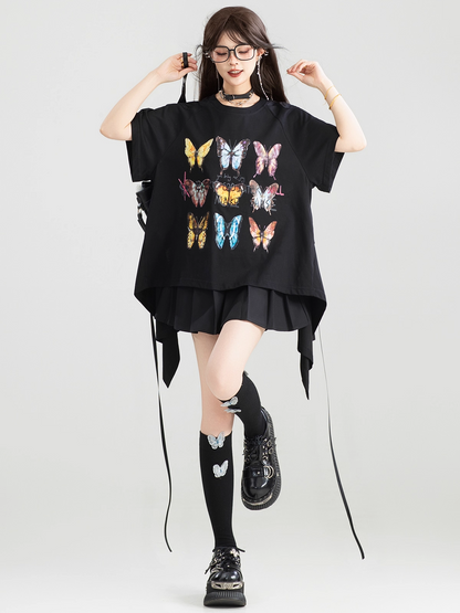 Open Back Design Short Sleeve T-Shirt　X3325