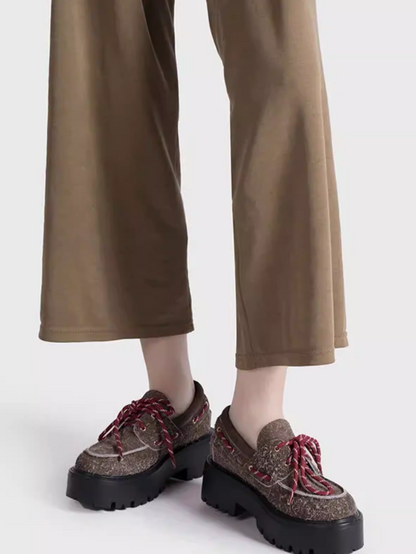 Platform Lace-Up Loafers　X3523