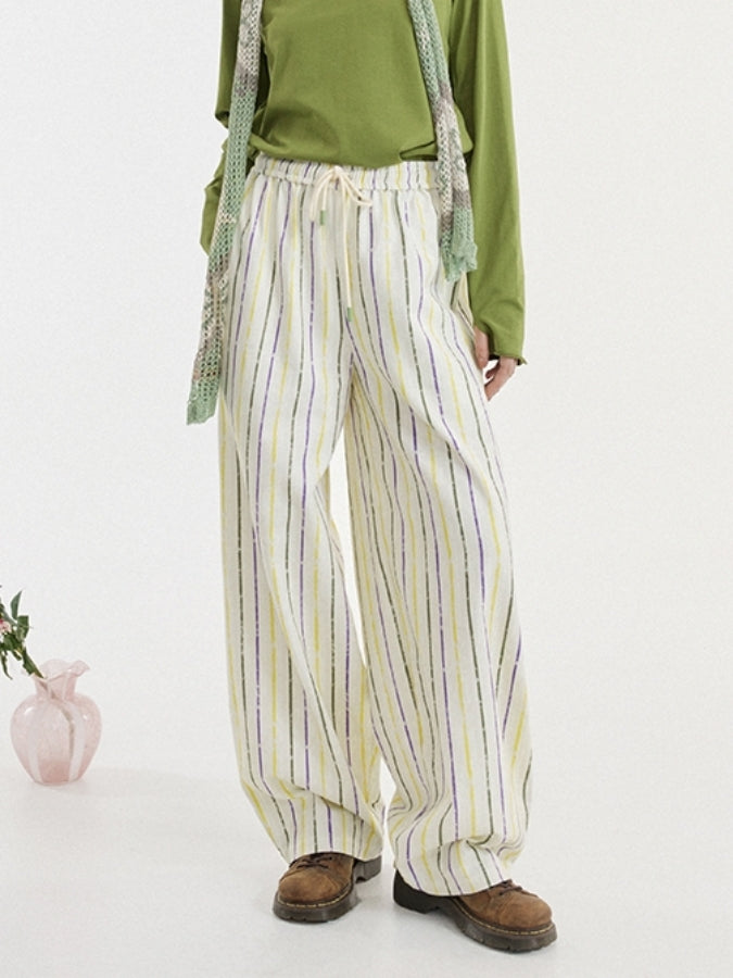 Striped casual pants X2475