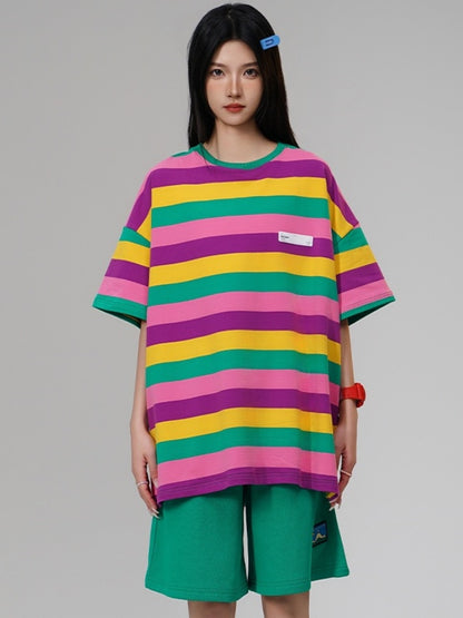 Colorful striped T-shirt X2730