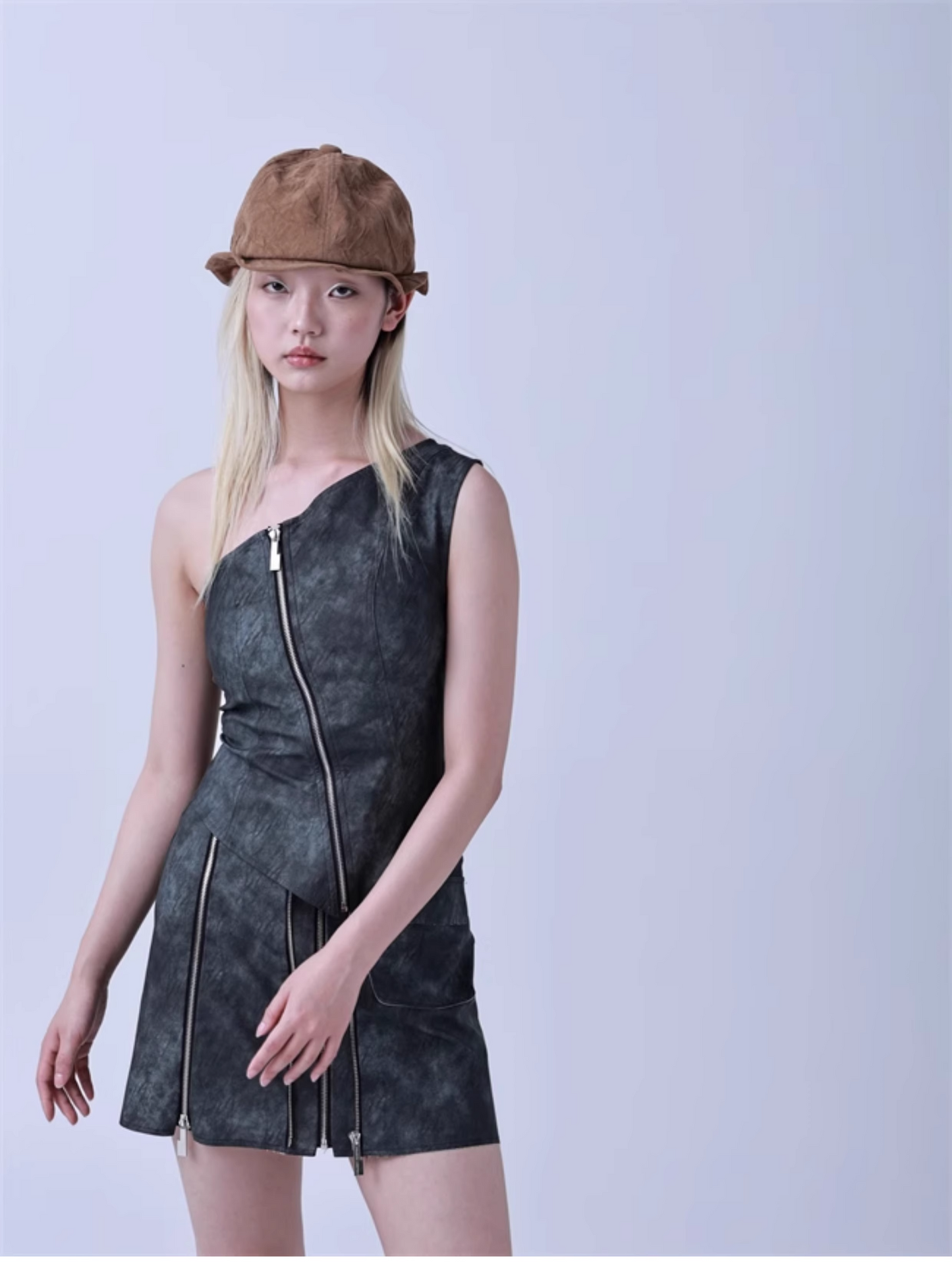 Retro Sculpted Brim Bucket Hat　X3438