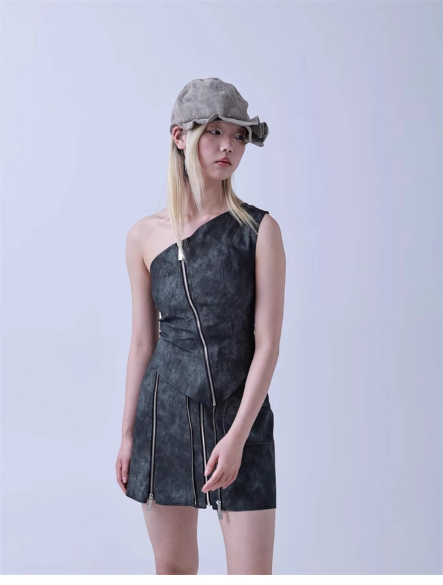 Retro Sculpted Brim Bucket Hat　X3438