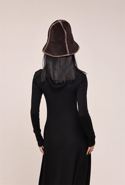 High-Top Wool Blend Bucket Hat　X3435