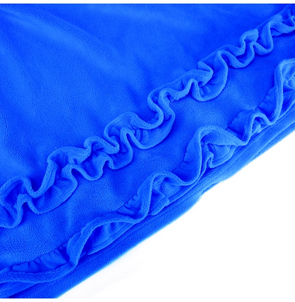 Royal Blue Ruffled Fleece Oversized Sweatshirt　X3407