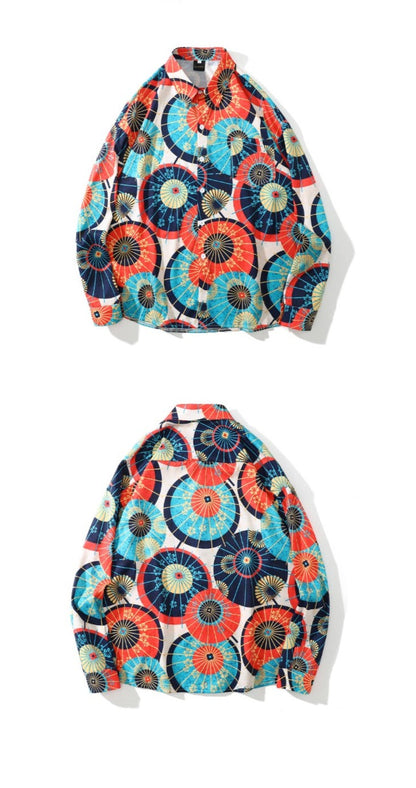 Japanese umbrella print shirt X2811