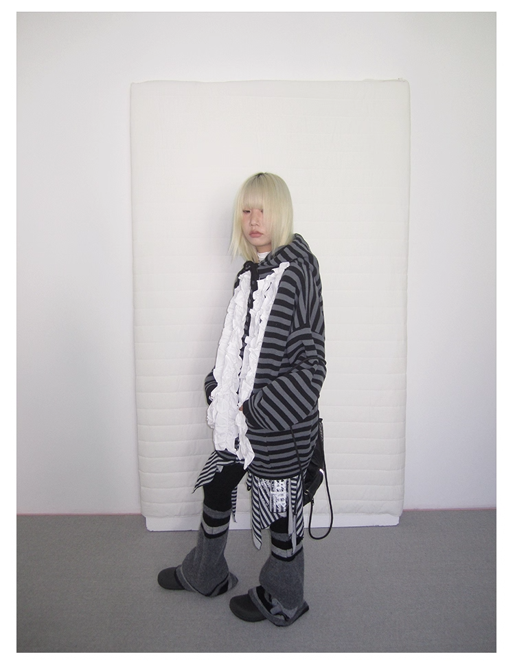 Striped Colorblock Sweat Jacket　X3421