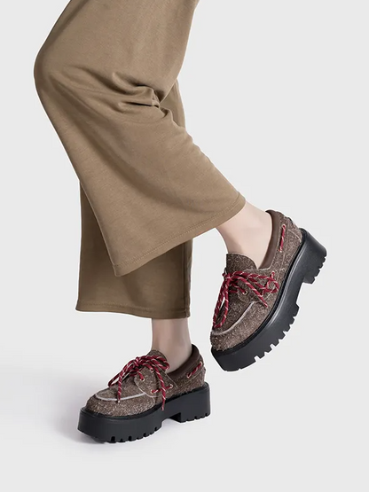 Platform Lace-Up Loafers　X3523
