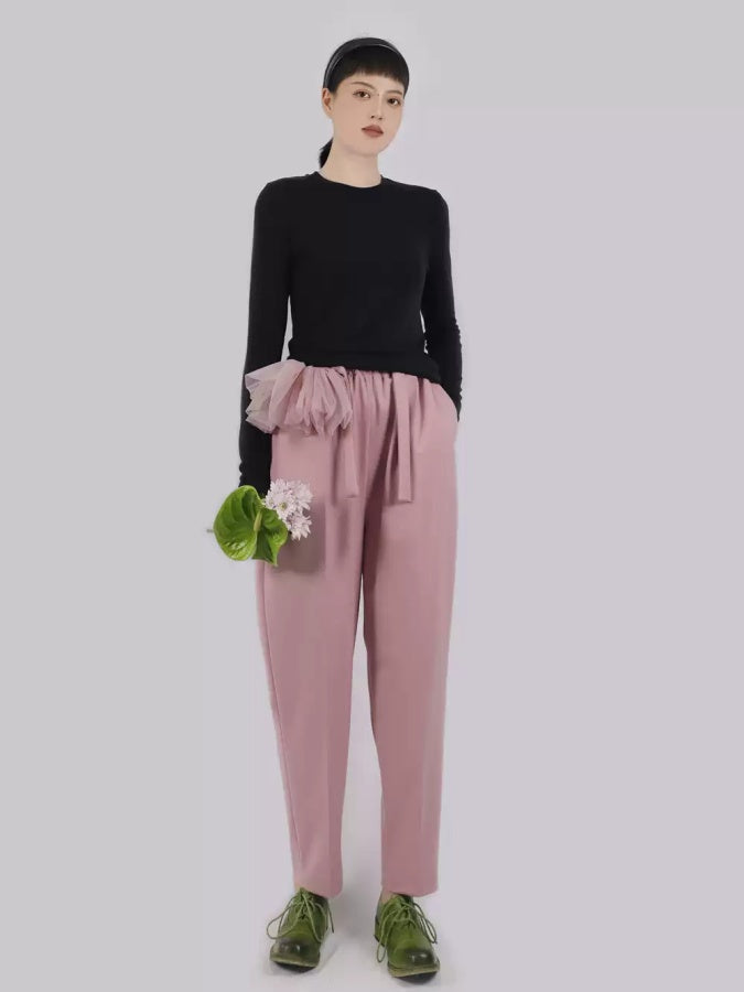 Center pleated tapered pants X2839