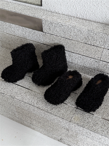 Suede Fleece Short Snow Boots　X3424