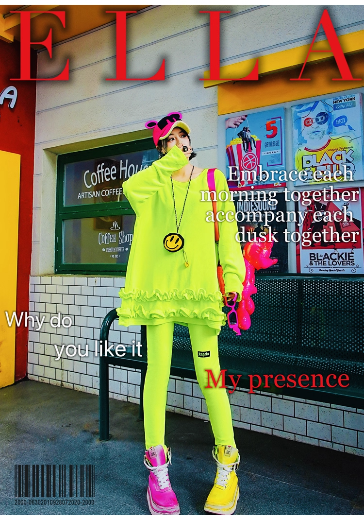 Royal Blue Ruffled Fleece Oversized Sweatshirt　X3407