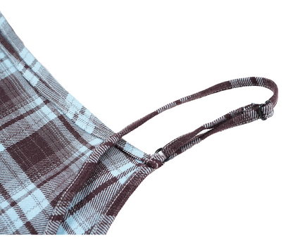 Vintage Brushed Check Layered Camisole Dress X3400