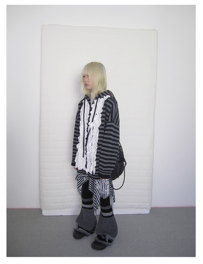 Striped Colorblock Sweat Jacket　X3421