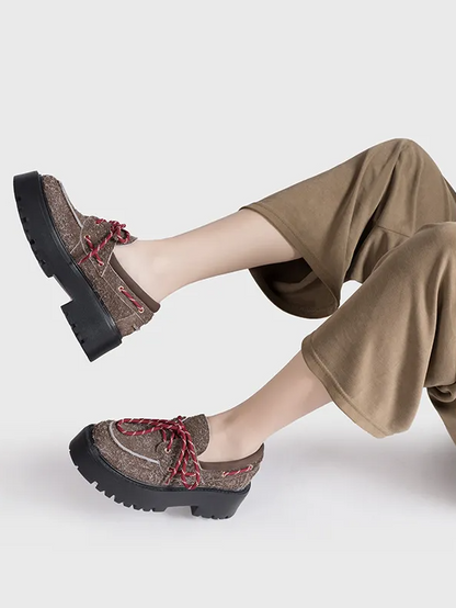 Platform Lace-Up Loafers　X3523