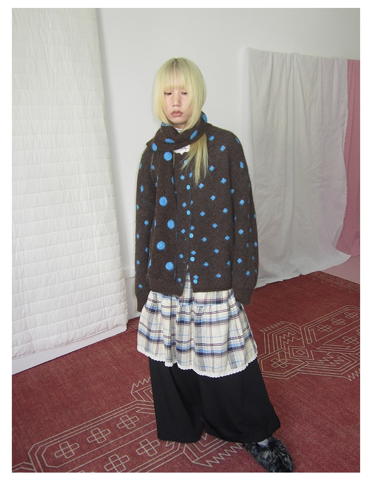 Plaid Patchwork Layered Wide Pants　X3420