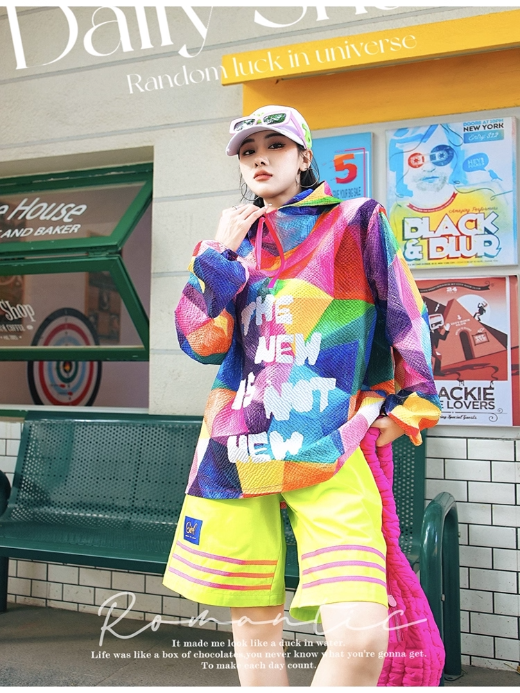 Color Letter Graffiti Hoodie　X3409