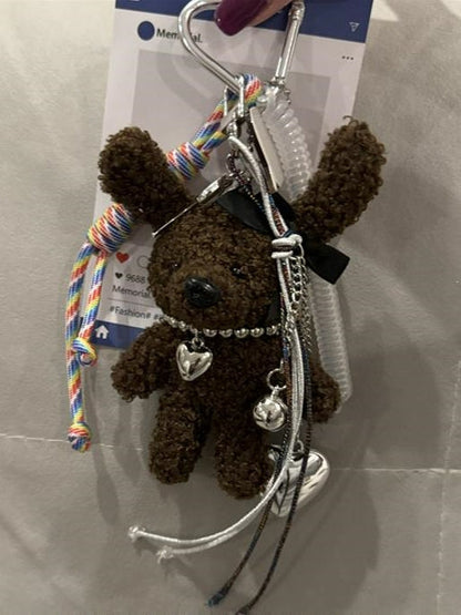 Long ears bear nylon rope charm pendant　X3133