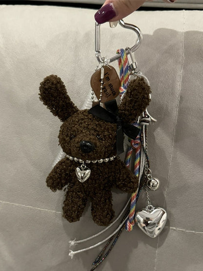 Long ears bear nylon rope charm pendant　X3133