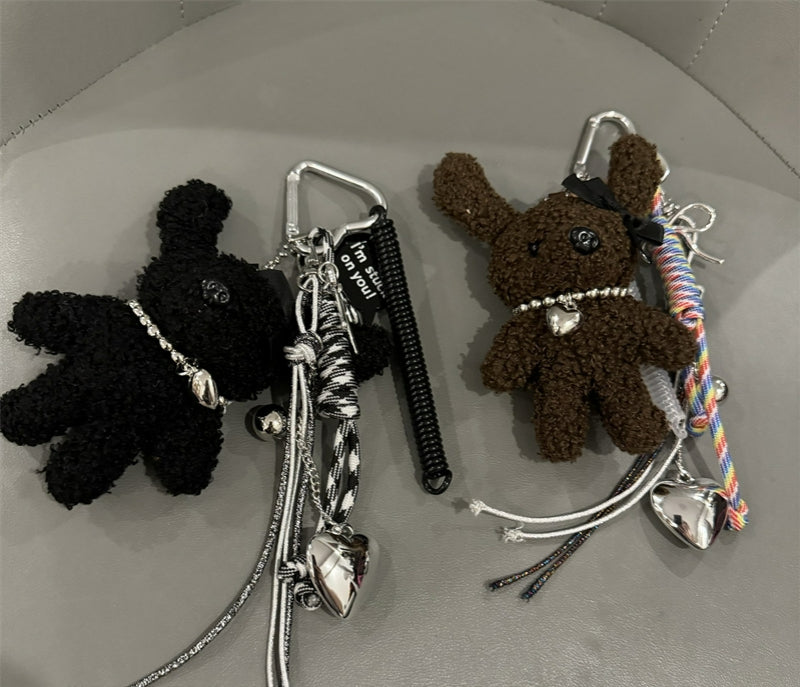 Long ears bear nylon rope charm pendant　X3133