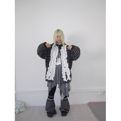 Striped Colorblock Sweat Jacket　X3421