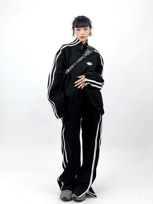 Sporty sweat jacket/long pants X2539