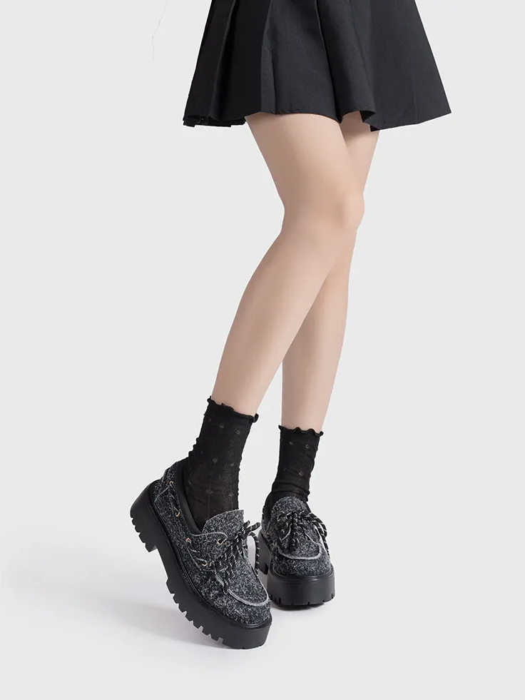 Platform Lace-Up Loafers　X3523