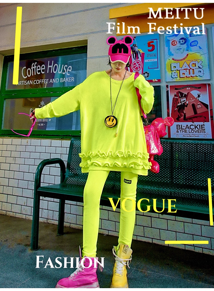 Royal Blue Ruffled Fleece Oversized Sweatshirt　X3407