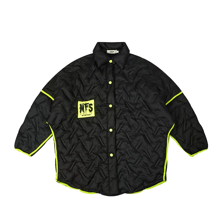 Letter Patch Oversized Padded Coat　X3508