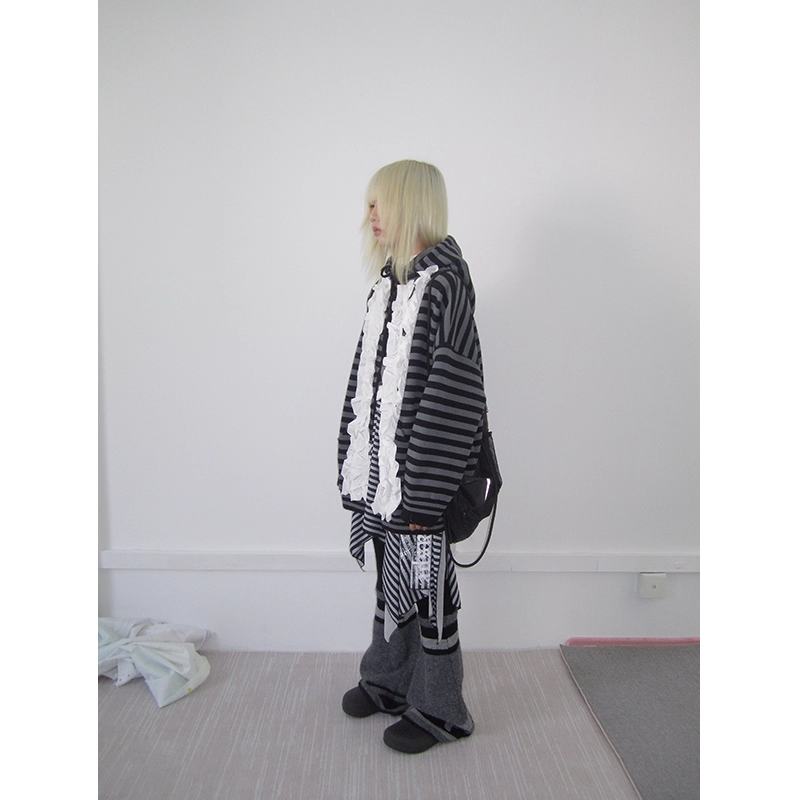 Striped Colorblock Sweat Jacket　X3421