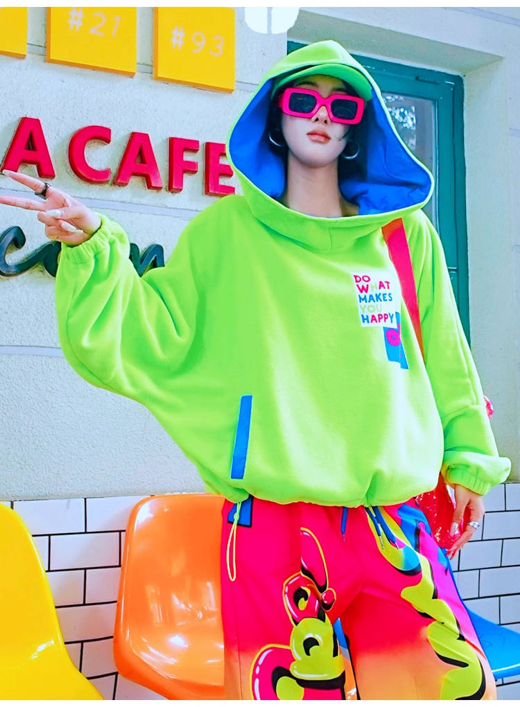 Letter Fleece Hoodie　X3410